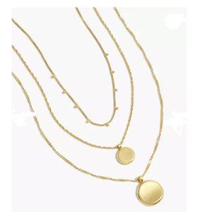 [LIKE NEW] Madewell Tripe Gold Coin Stacking Necklace